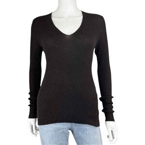 WHITE + WARREN Brown Shimmer Wool Blend Sweater Size M